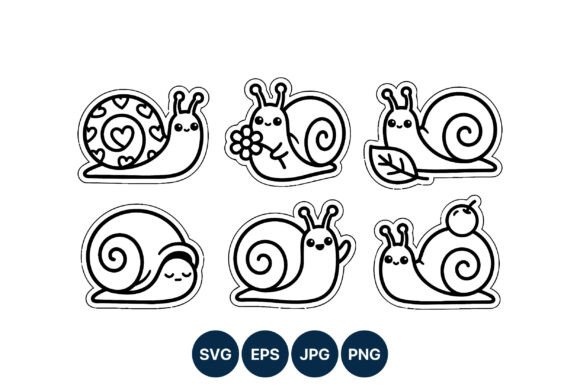 Download Cute Snail Line Art Vector - Line art Collection