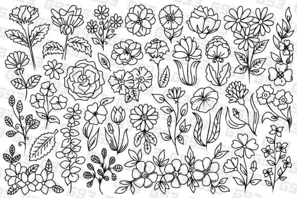 Download Line Art Flowers - Line art Collection