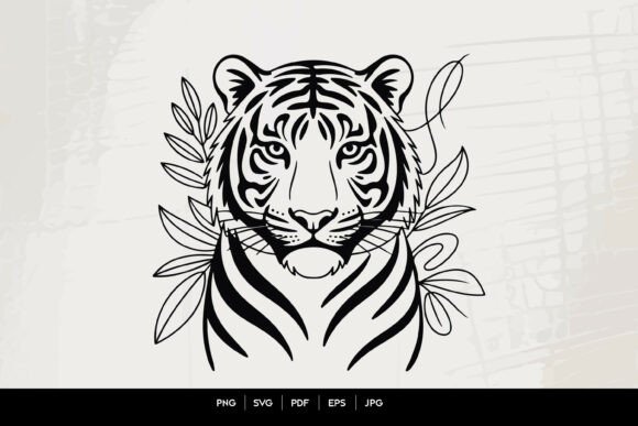 Download Tiger Face Line Art SVG - Line art Collection