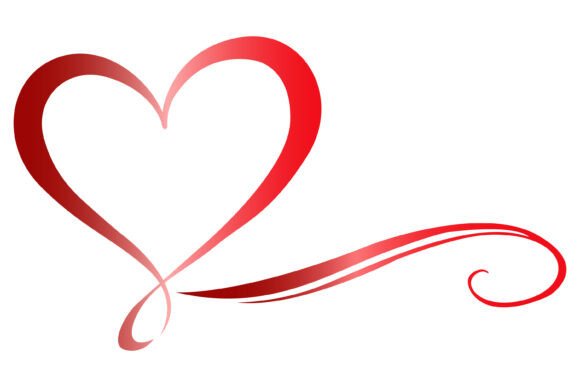 Download Red Heart SVG Flourish Swirl Line Art - Line art Collection