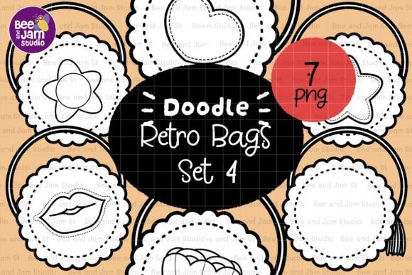 Download KDP Coloring Retro Bags Line Art PNG - Line art Collection