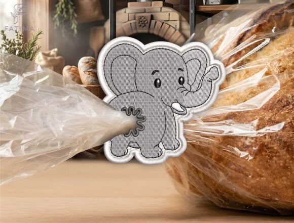 Download Cute Elephant Bag Tie Embroidery Design - Elephant Collection