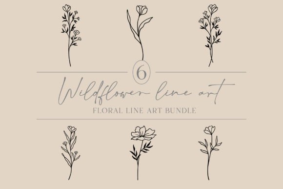 Download Flower Line Art Bundle | Elegant Florals - Line art Collection