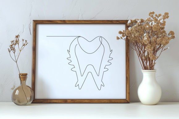 Download Continuous One Line Art Healthy Tooth - Line art Collection