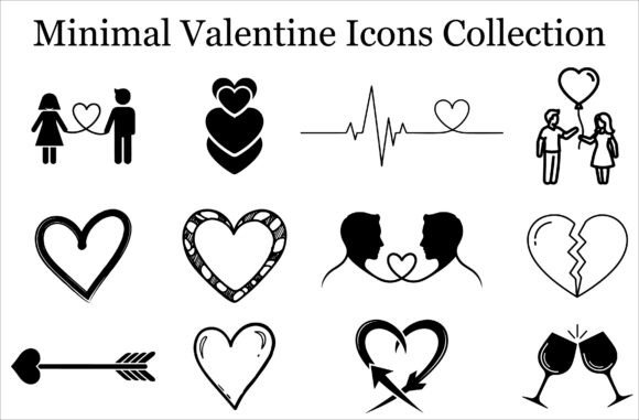 Download Valentine Line Art Clipart Bundle - Line art Collection