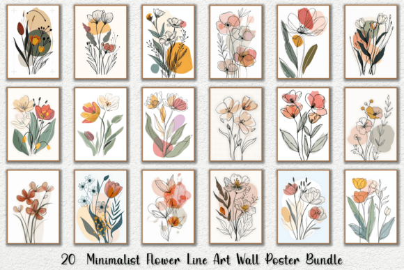 Download Minimalist Flower Line Art Wall Posters - Line art Collection