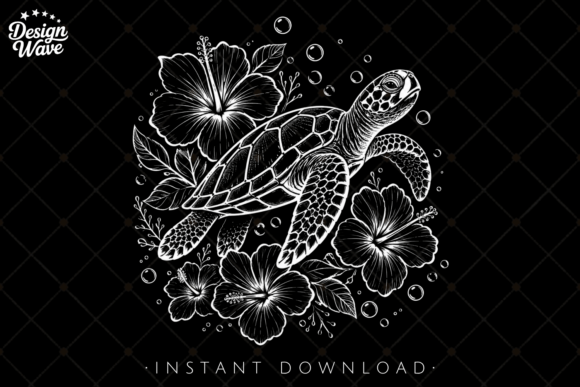 Download Sea Turtle Line Art Tropical Summer PNG - Line art Collection