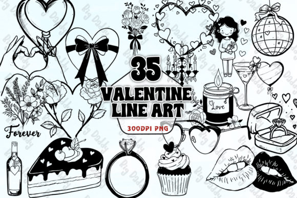 Download Valentine Line Art PNG - Line art Collection