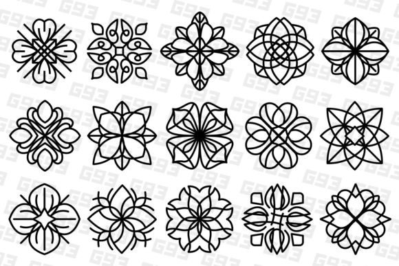 Download Ornamental Line Art Flowers - Line art Collection