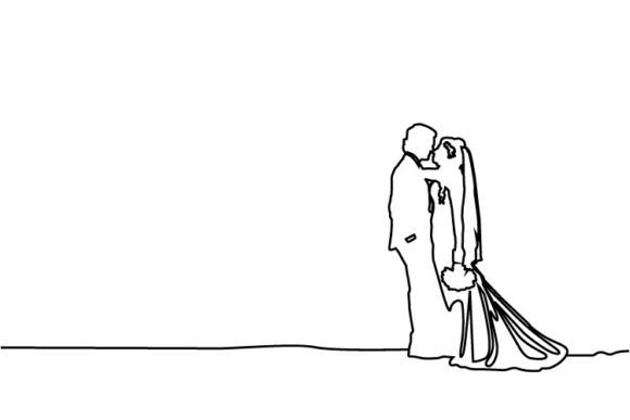 Download Abstract Line Art Couple Wedding Art - Line art Collection