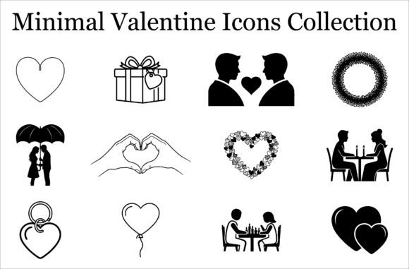 Download Valentine Line Art Clipart Bundle - Line art Collection