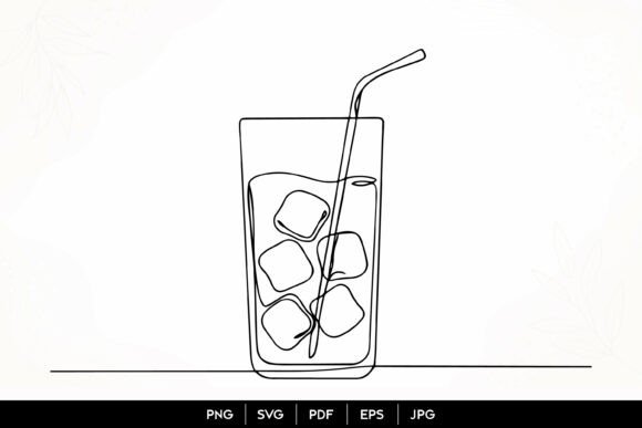 Download Cold Drink Glass Line Art SVG - Line art Collection