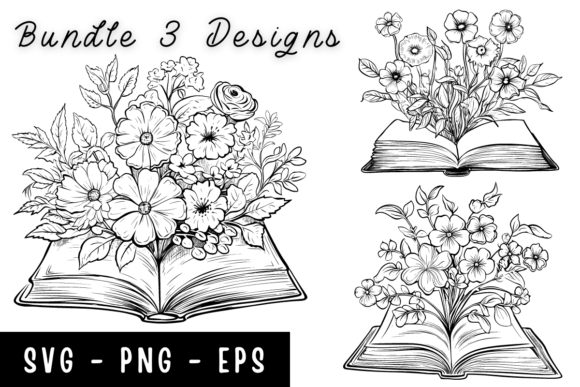 Download Book Flower Line Art Svg - Line art Collection