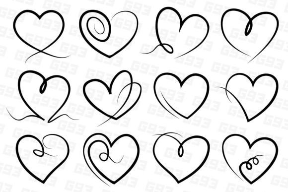 Download Line Art Hearts - Line art Collection