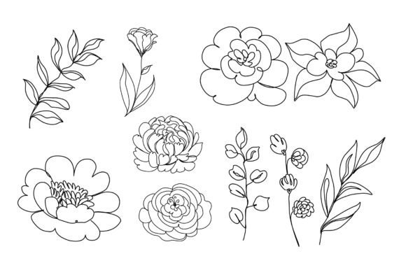 Download Abstract Flower Line Art - Line art Collection