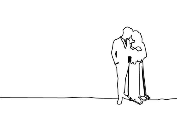 Download Abstract Line Art Couple Wedding Vector - Line art Collection