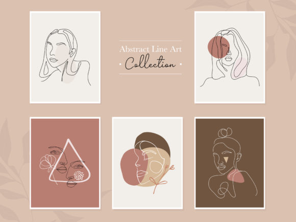 Download Abstract Line Art Woman Prints Elements - Line art Collection