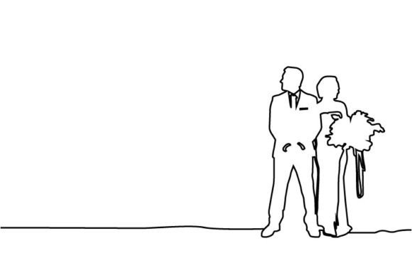 Download Abstract Line Art Couple Wedding Vector - Line art Collection