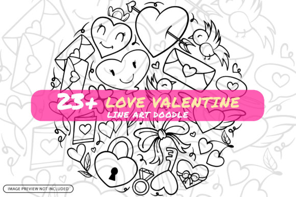 Download Love Valentine - Line Art Doodle - Line art Collection