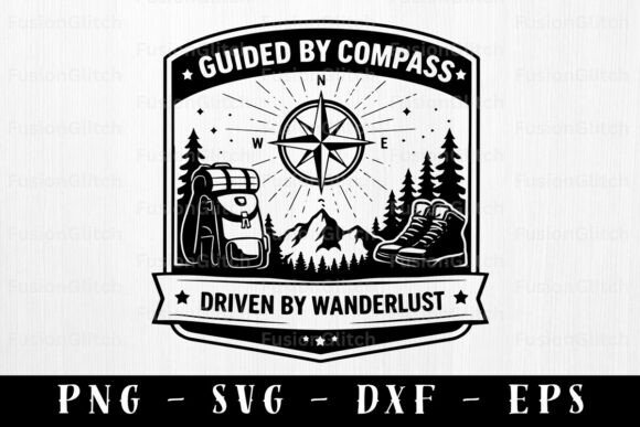 Download Guided Compass Hiking Hat Patch SVG File - Hiking Collection