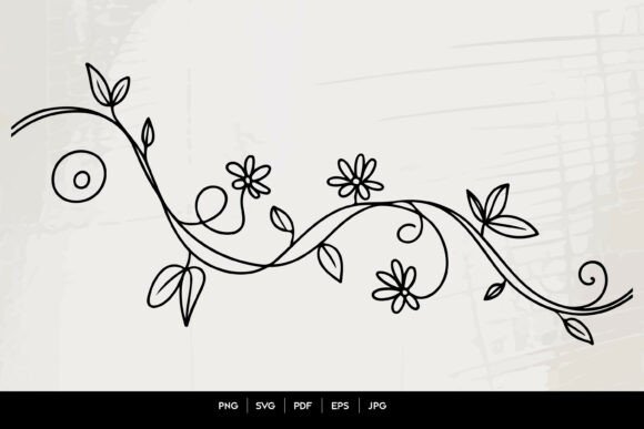 Download Floral Swirl Vine Line Art - Line art Collection