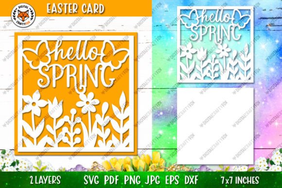 Download Hello Spring Card SVG, Easter Card - Premium Resources