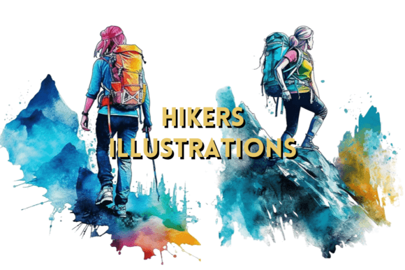 Download Hiking: Watercolor Hikers Clipart PNG - Hiking Collection