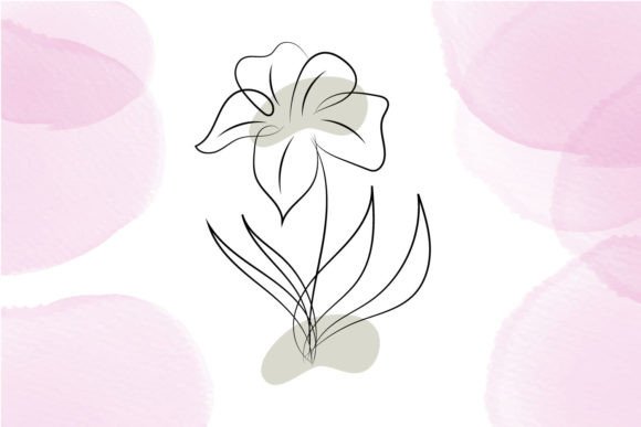 Download Isolated Flower Line Art with Leaf - Line art Collection